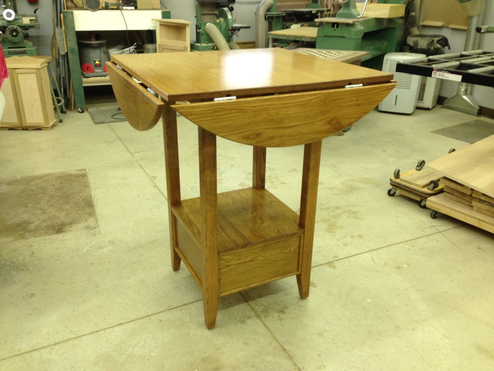 Hand Crafted Oak High Bar Table by The Plane Edge, LLC
