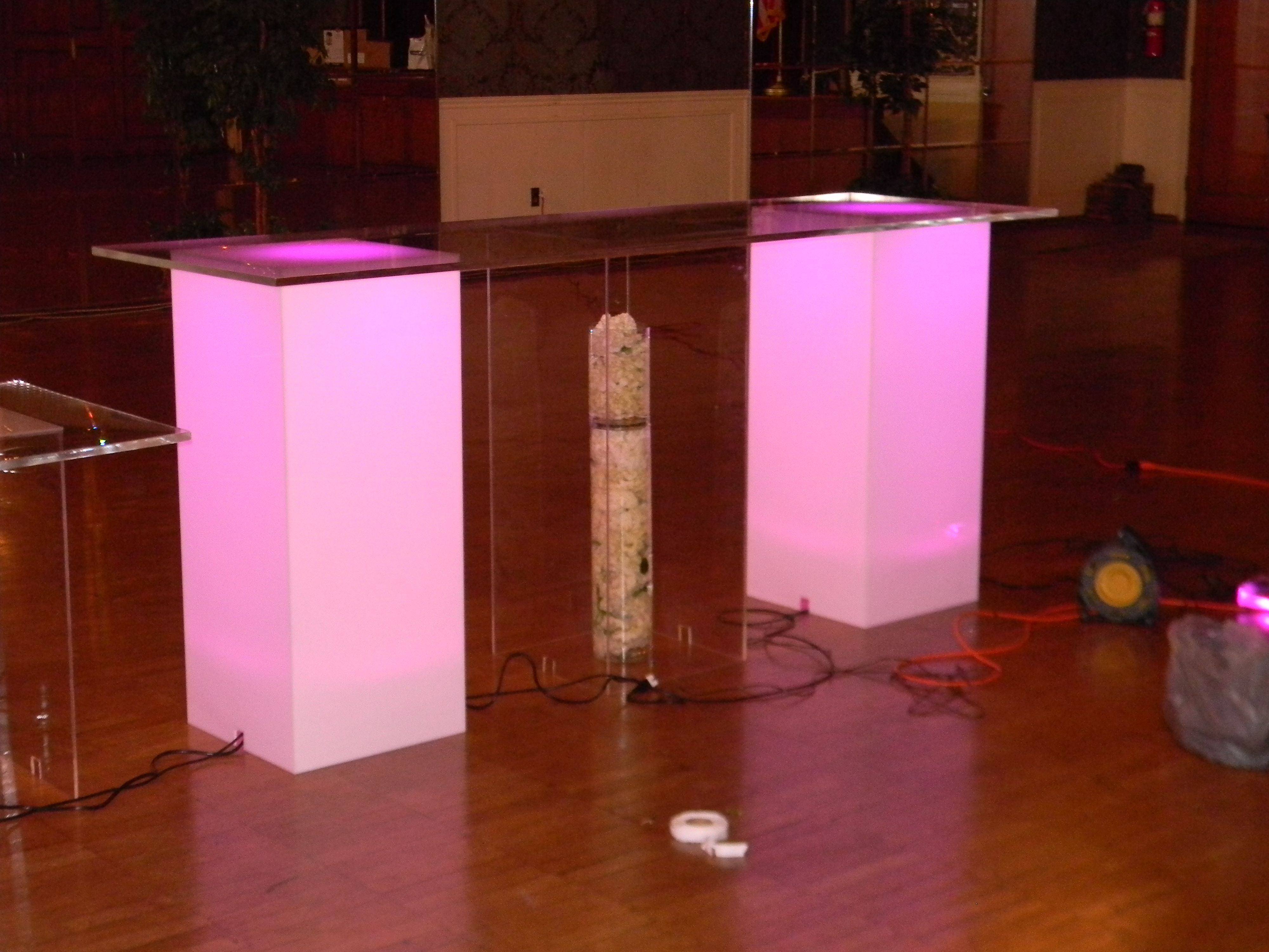 Hand Crafted Lucite / Acrylic Pillars Plant Stand Different Colors, Size Available by Custom