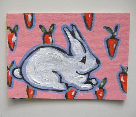 Custom Made Aceo, Bunny Rabbit Adirondack Chair Place Card Holder