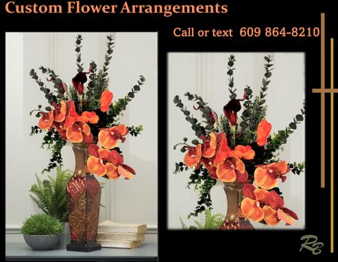 Custom Made Silk Flower Arrangements, Tall,, Flower Arrangements, Custom Arrangements, Tall Vase, Mantel Peice