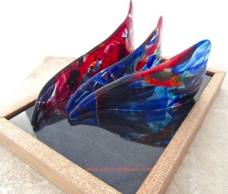 Custom Made Fused Glass Table Sculpture:  Hoe A Mau - Room For New Growth