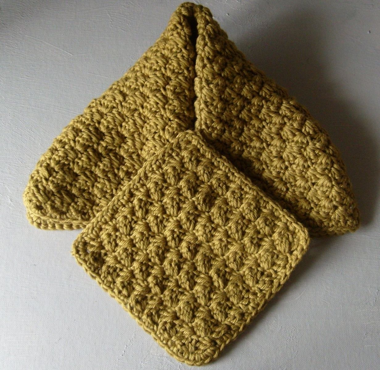 Hand Made Olive Green Hand Towel And Mini Spa Washcloth Set Luxe Spa