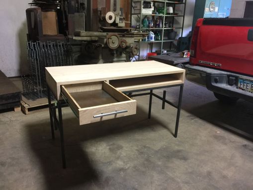 Custom Made Industrial Oak Top Desk
