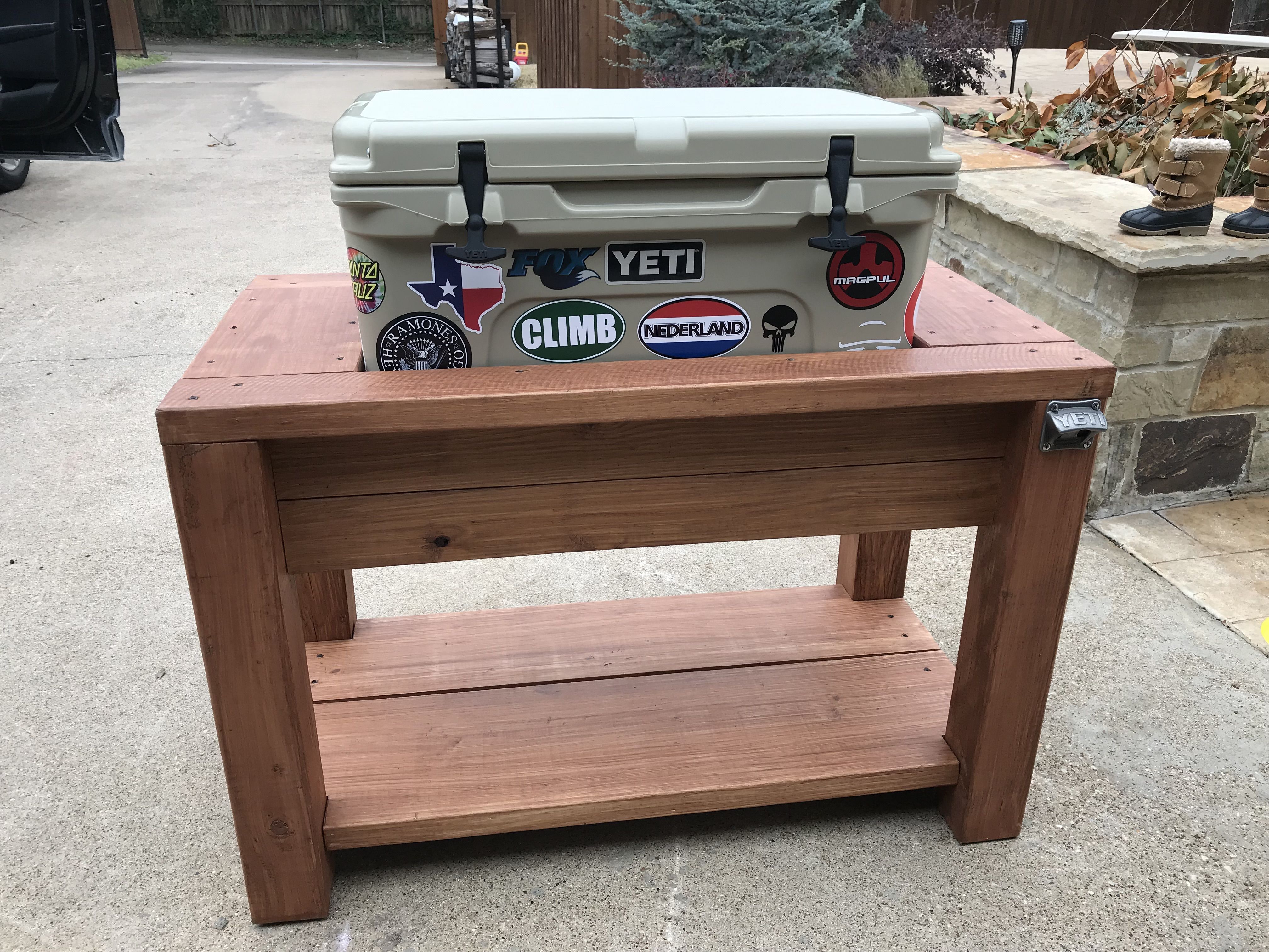 Wood Cooler Stand 