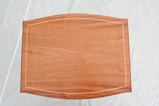 Custom Made Mahogany Side Table With Maple Inlay - Shipping Included