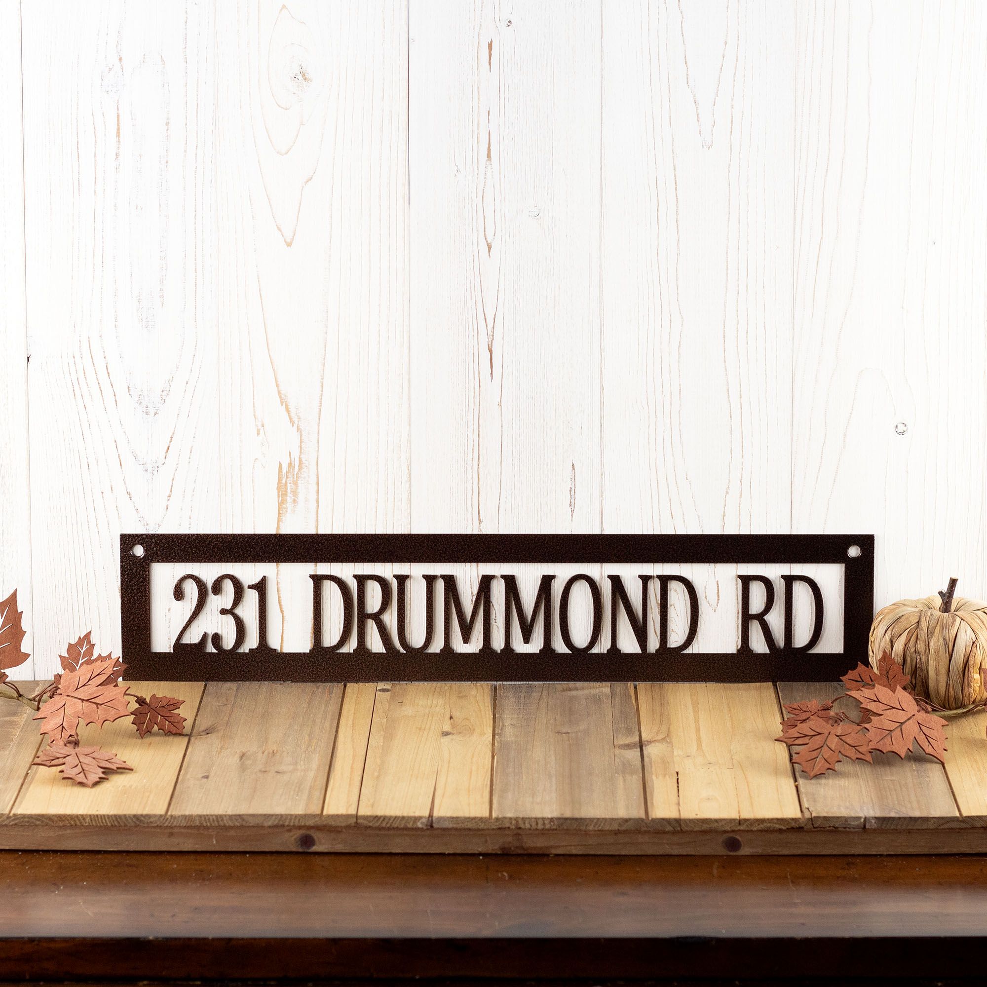 Buy Hand Made Outdoor Hanging Metal Address Sign, made to order from