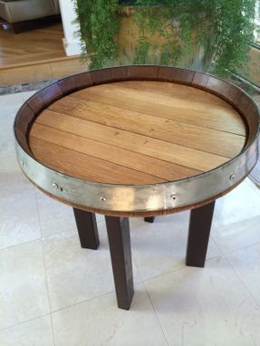 Custom Made Whisky-Barrel Top Coffee Or Deck Table