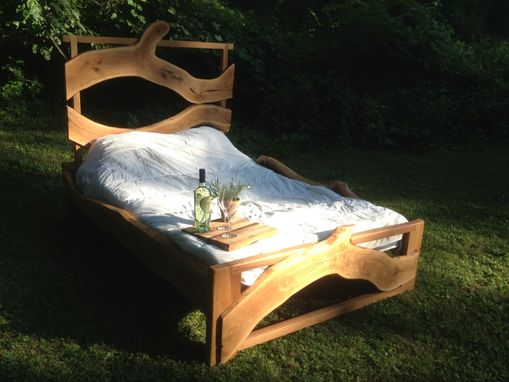Custom Made White Oak Slab Bed
