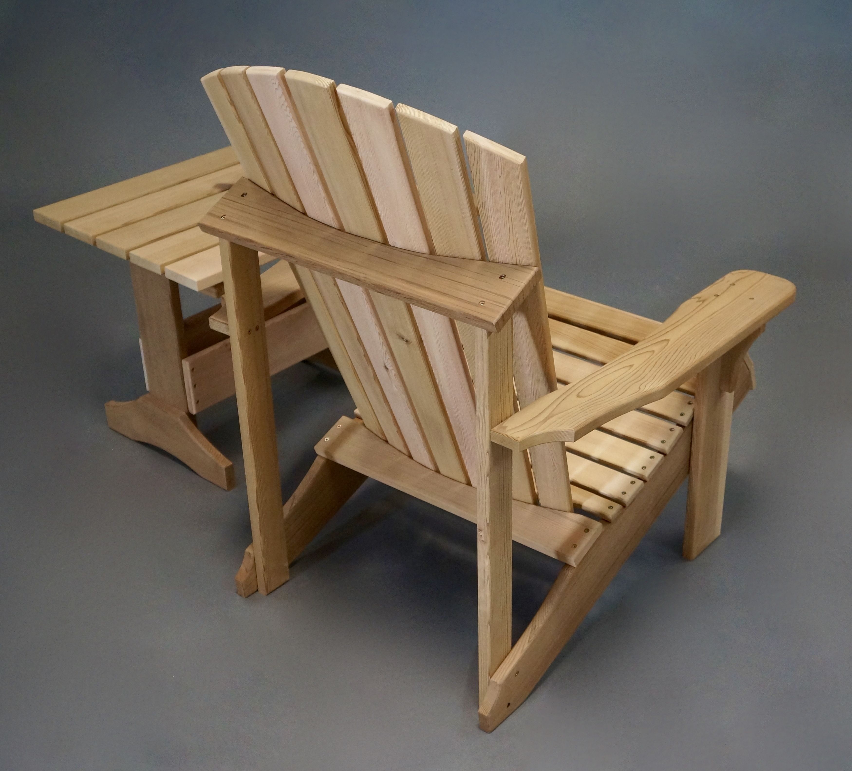 Hand Crafted Cedar Adirondack Chairs And Table by Gerspach Handcrafted