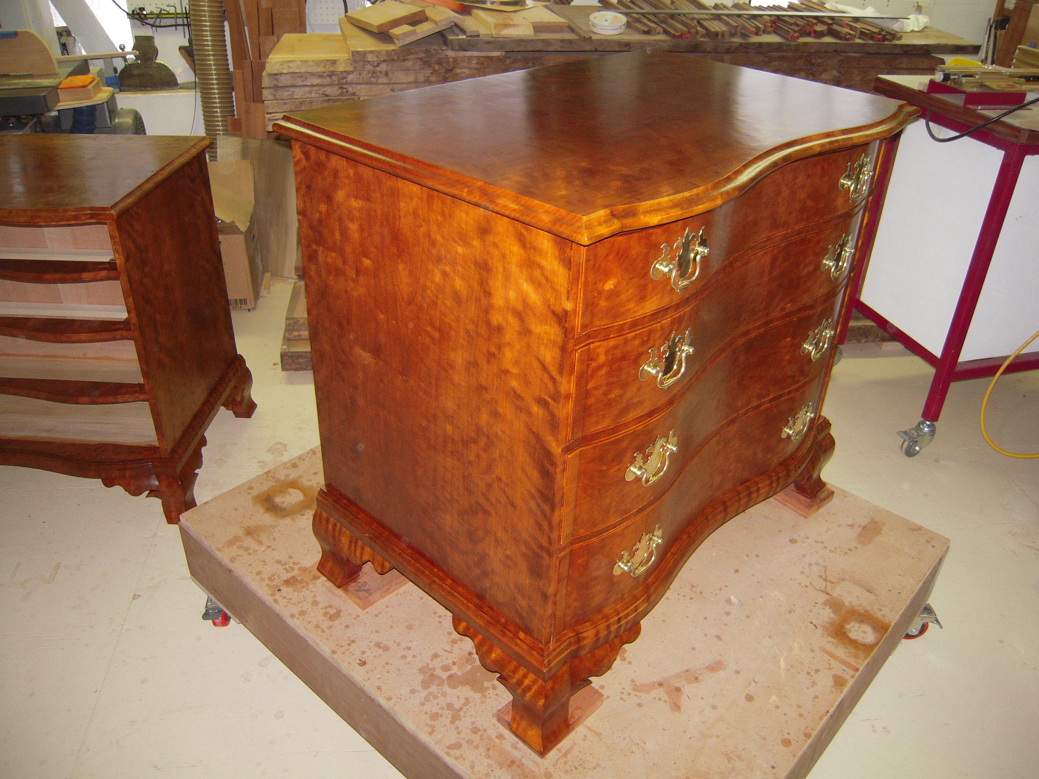 Buy Hand Made Chest, Oxbow, 4 Drawers, Curly Cherry, made to order from