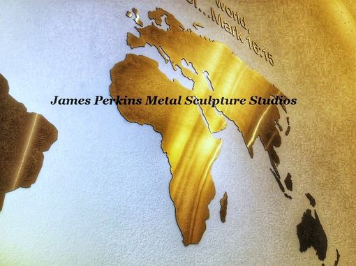 Custom Made World Map / Brushed Stainless Steel