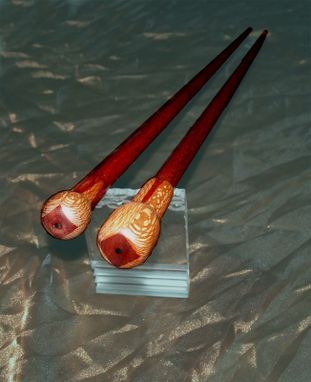 Custom Made His And Hers Hand-Turned Walking Canes (Bloodwood And Lacewood With A Touch Of Ebony)