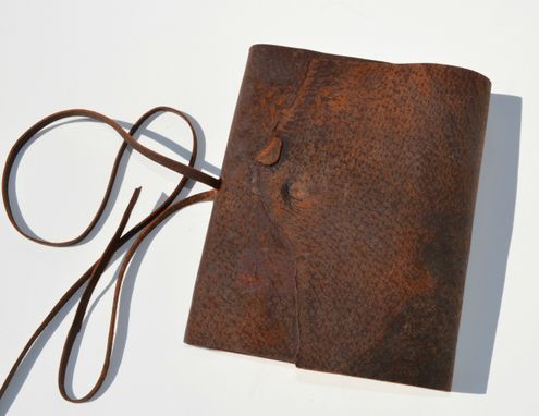 Custom Made Distressed Pig Skin Leather Bound Travel Adventure Journal Ledger Planner