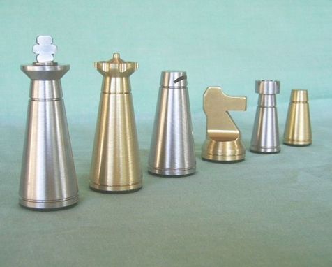 Custom Made Chess Set In Stainless And Brass
