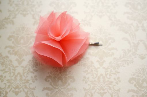 Custom Made Hair Pin With Flower Accent