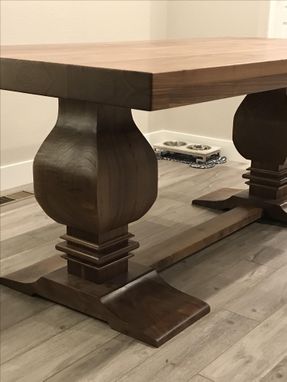 Custom Made Custom Walnut Trestle Dining Table