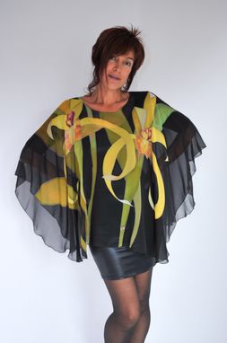 Custom Made Hand Painted Silk Poncho