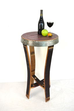 Custom Made Wine Barrel Tasting Or Bistro Table - Serenoa - Made From Retired California Wine Barrels