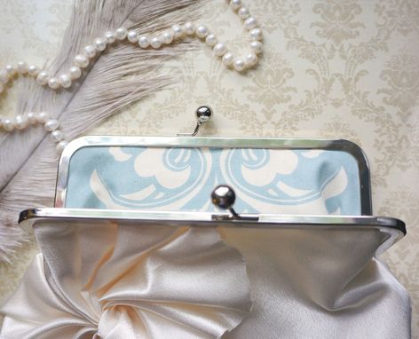 Custom Made Art Deco Bridal Clutch Purse With Swirls