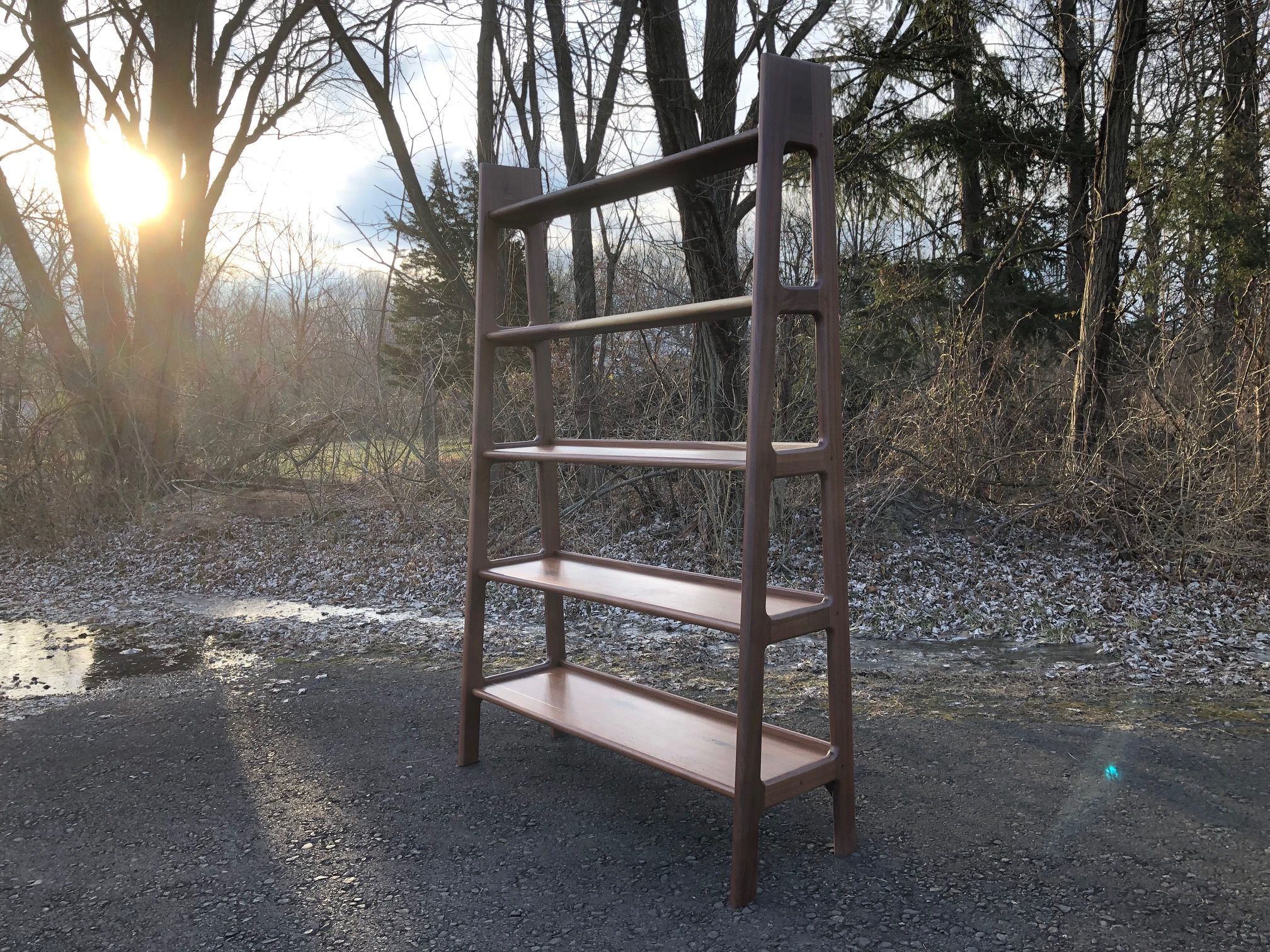 Custom Mid Century Modern Style Walnut Bookshelves. by Don Yacovella