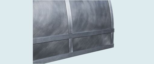 Custom Made Zinc Range Hood With Arched Top & Zinc Straps