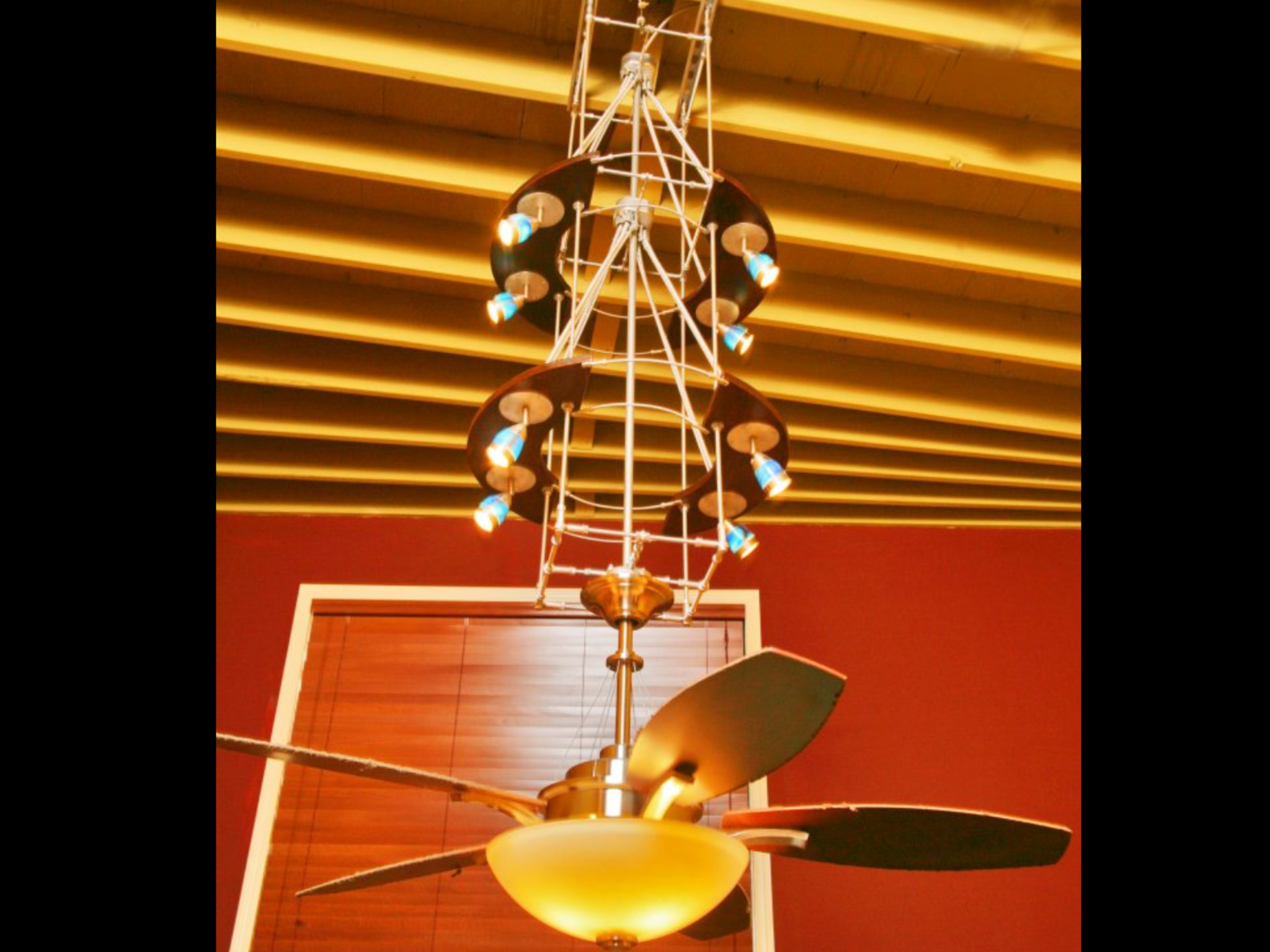 Hand Crafted Custom Modern Contemporary Lighting Ceiling Fan