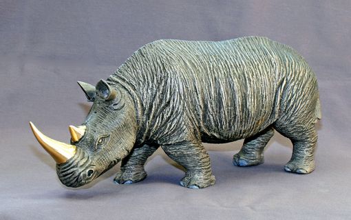 Custom Made Bronze Rhinoceros "White Rhinoceros" Rhino Figurine Statue Sculpture Limited Edition Signed Numbered