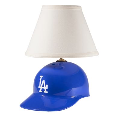 Custom Made Small Baseball Lamp - Upcycled Blue Hitting Helmet Styled Hat & Shade