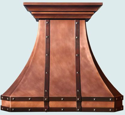 Custom Made Copper Range Hood With Double Crown