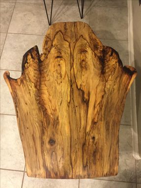 Custom Made Coffee Table,Live Edge,Natural Wood,Woodworking,Steel Frame,Pecan Wood