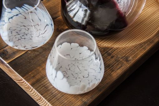 Custom Made White Speckle J.R. Revolving Wine Decanter & Glasses