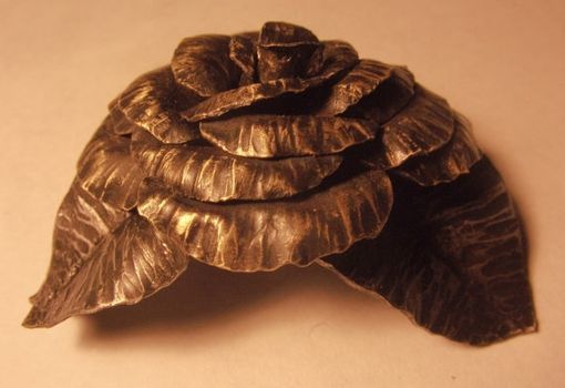 Custom Made Rose Brooch : Copper Of Brass With Dark Patina
