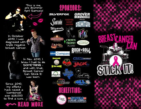 Custom Made Brochure For, "Breast Cancer Can Stick It!"