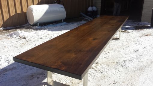 Custom Made 16' Custom Elite Walnut Table Stainless Steel Base