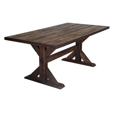 Custom Made Reclaimed Barnwood Trestle-Style Dining Table