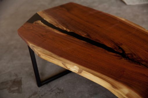 Custom Made Waterfall Edge Walnut Bench Or Coffee Table