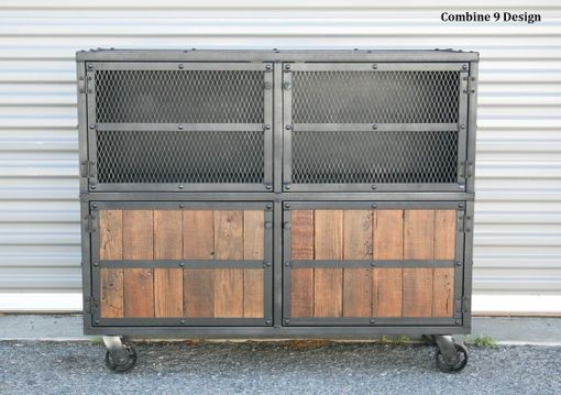 Custom Made Vintage Industrial Bar Cart. Mid Century. Urban. Modern. Rustic. Liquor Cabinet. Buffet. Sideboard.