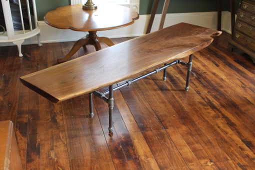 Custom Made Industrial Walnut Slab Table