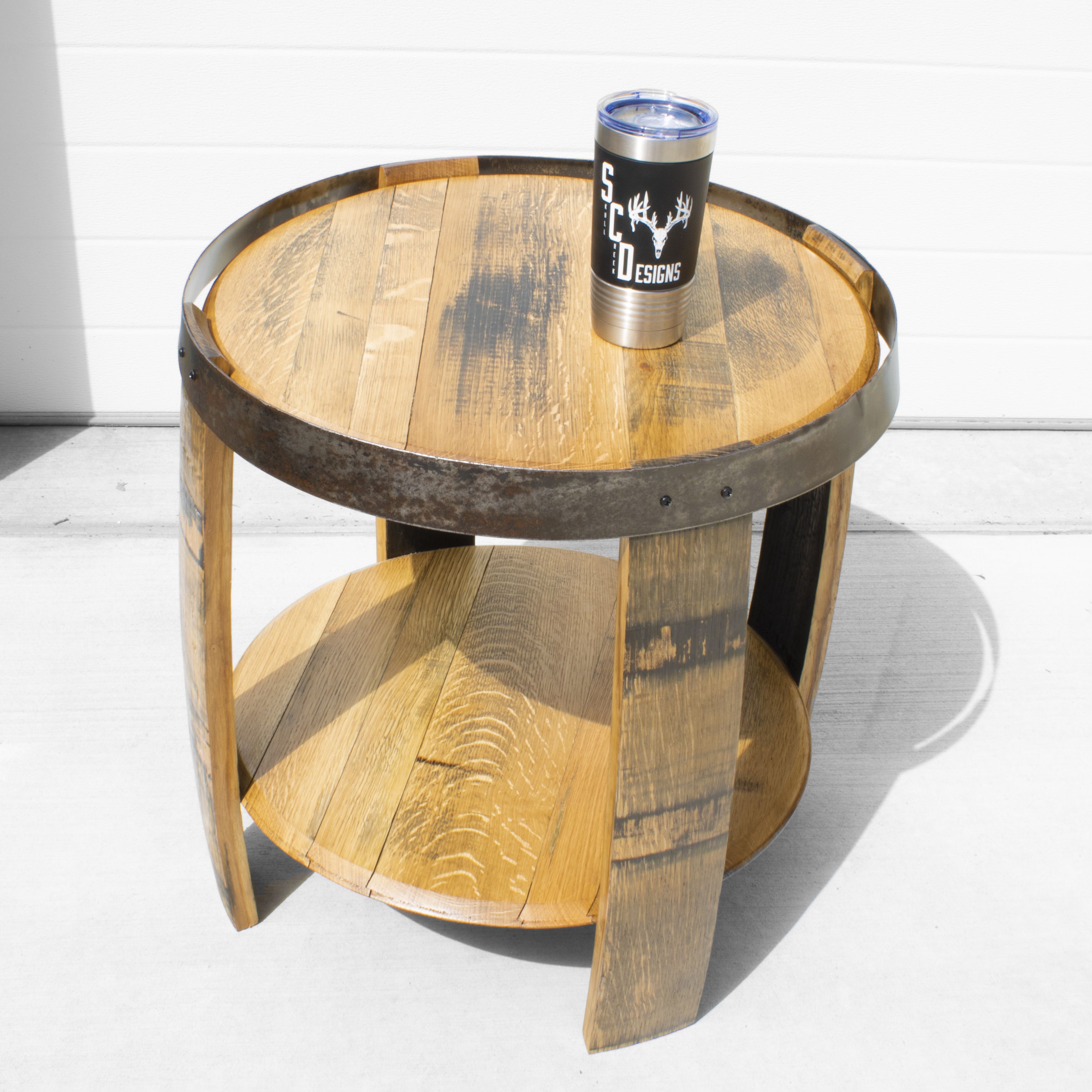 Hand Crafted Whiskey Barrel End Table, How To Make A Whiskey Barrel End Table