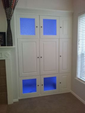 Custom Made Custom Made Storage Cabinets With Space For Tv And Multi-Colored Light System!