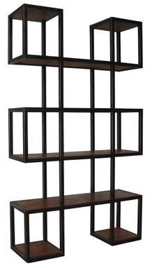 Custom Made Geometric Metal Modern Bookcase