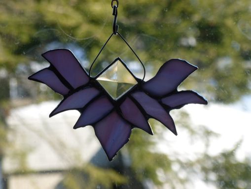 Custom Made Beveled Purple Stained Glass Lotus Flower