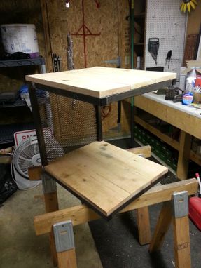 Custom Made Custom Metal/Wood End Table