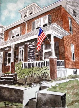 Custom Made Landscape, House And Lighthouse Watercolor Paintings