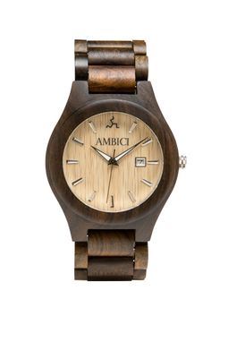 Custom Made Engravable Groomsman Black Sandalwood And Maple Wood Watch By Ambici