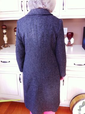 Custom Made Herringbone Wool Blend Long Dress Coat