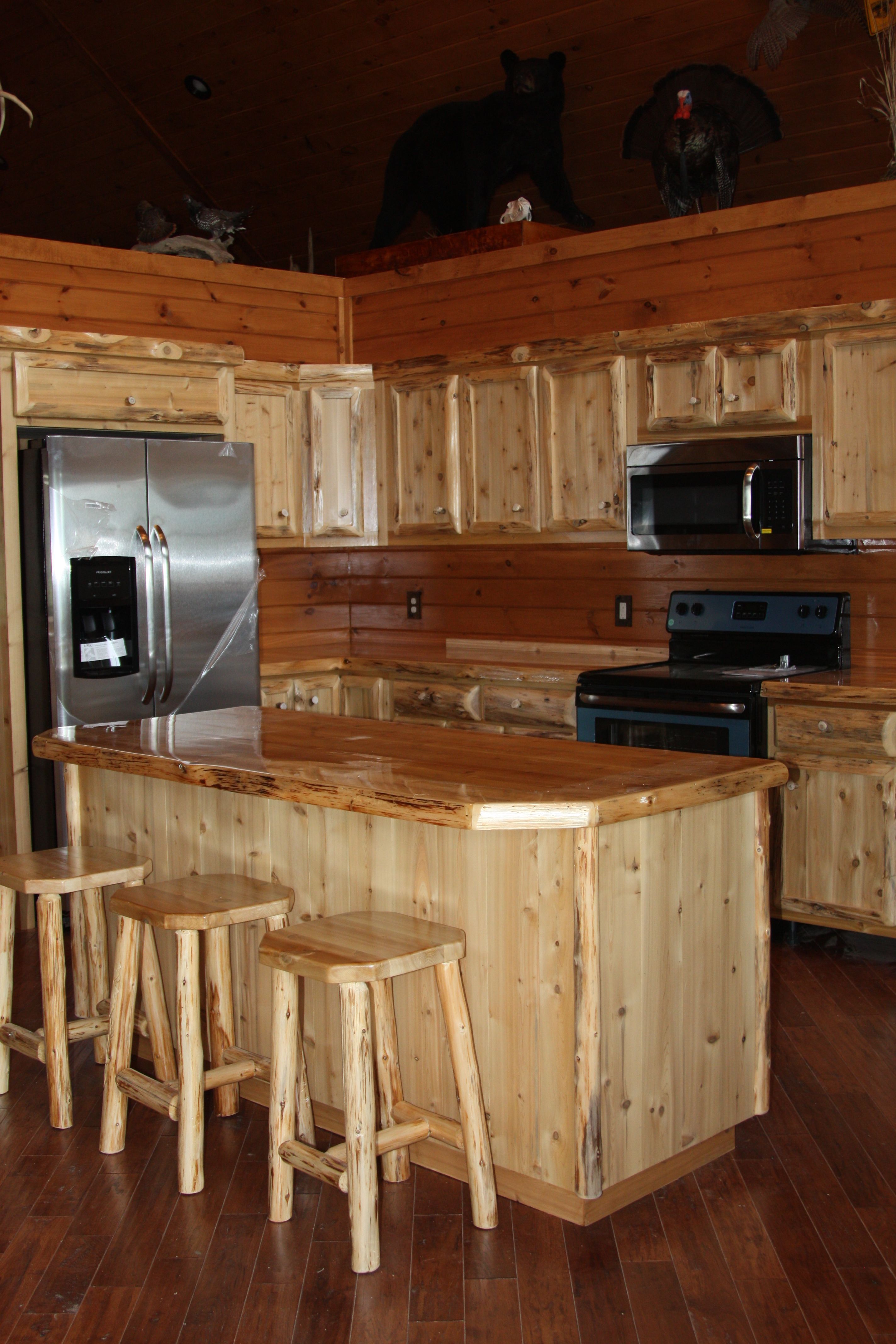 Hand Made Custom Rustic Cedar Kitchen Cabinets Live Edge By King