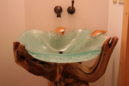 Custom Made Slump Glass Powder Room/Bathroom Sink