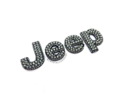 Custom Made Pink Jeep Crystallized Car Emblem Letters Bling Genuine European Crystals Bedazzled