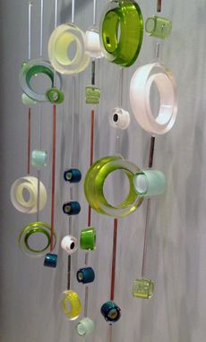 Custom Made Glass Circles, Hanging Sculpture
